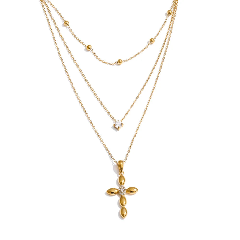 Collar Marbber de cruz de acero inoxidable de alta calidad