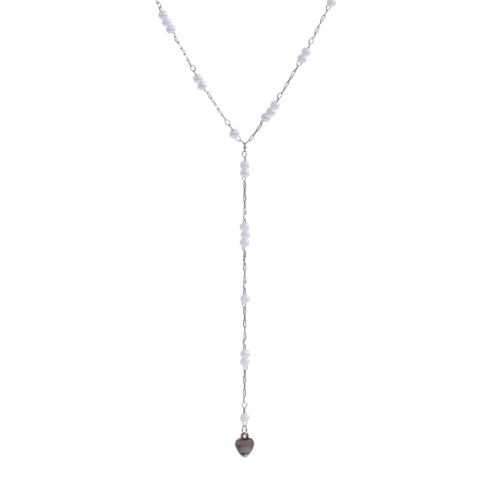 Collar Melanie con perlas y acero inoxidable