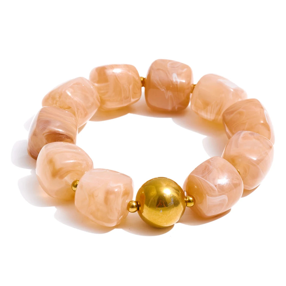 Pulsera Alma marina en 4 colores cuadradas de acrílico