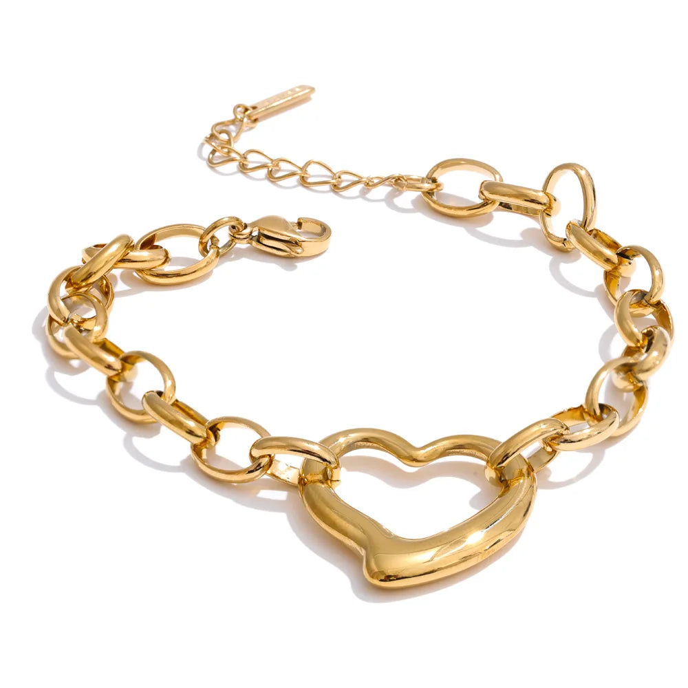 Pulsera de cadena de amor con corazón hueco