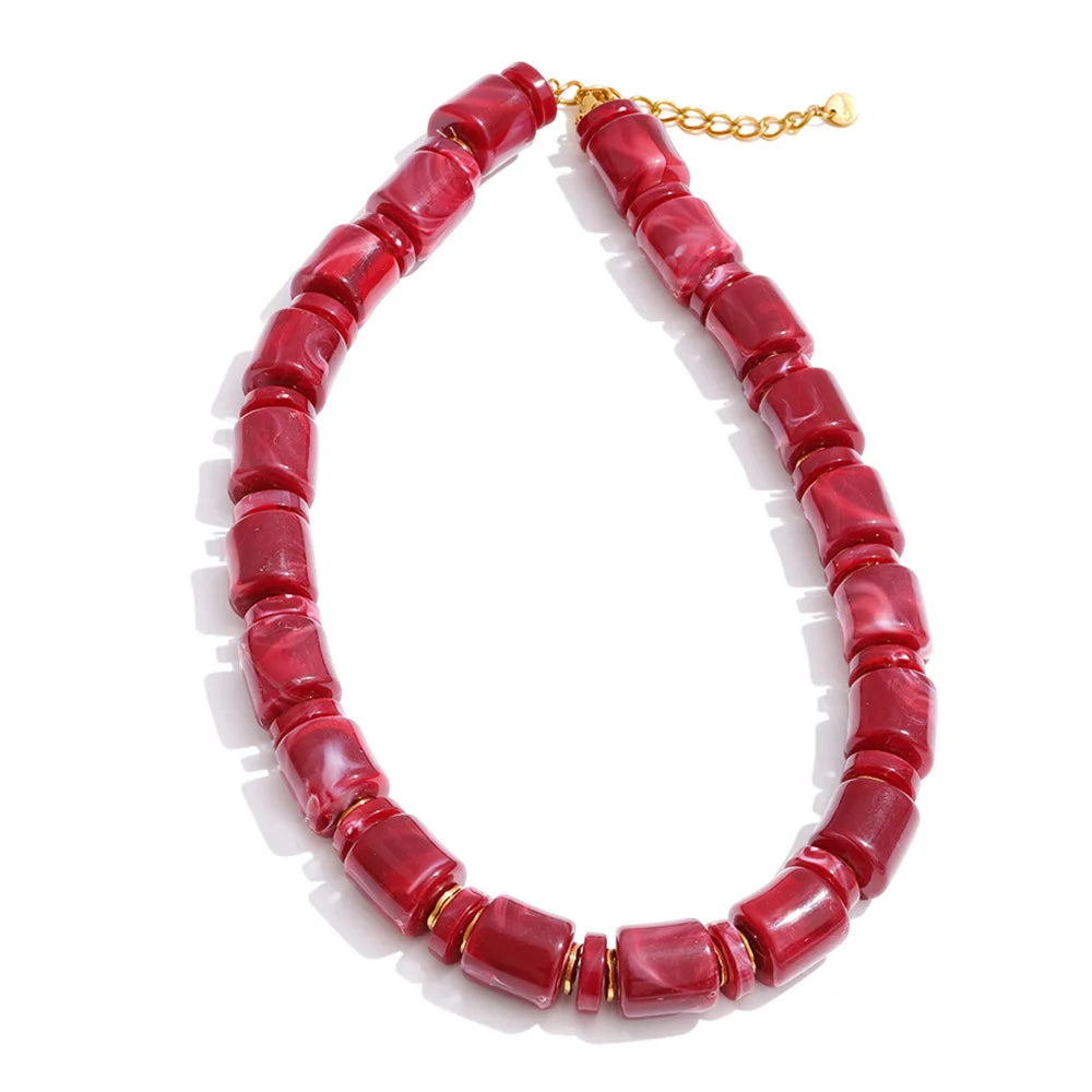 Collar llamativo de acero inoxidable 3 colores