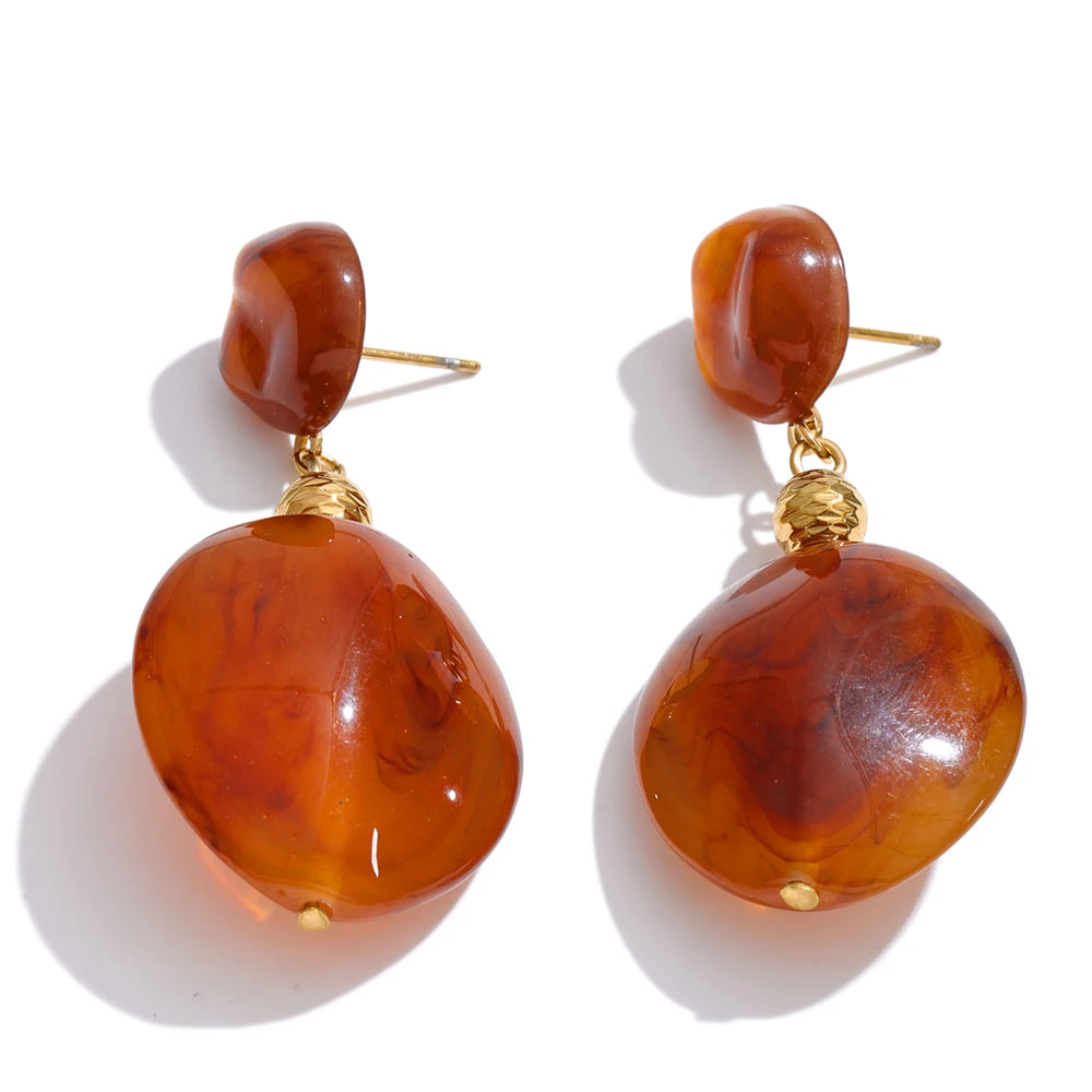 Pendientes Fenty redondos de resina en 3 colores