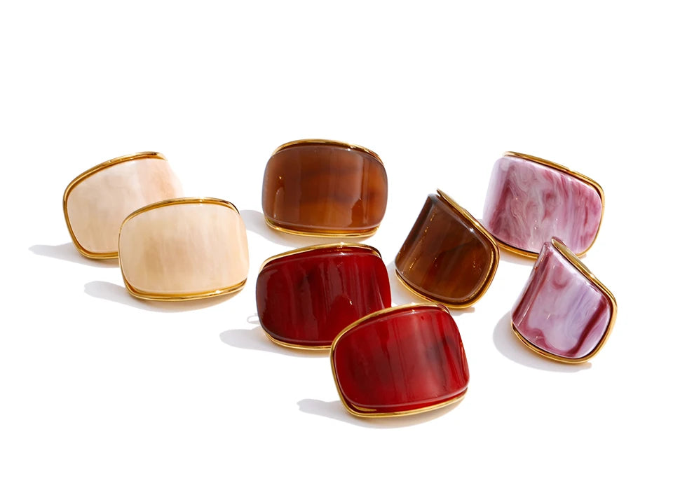 Pendientes Marbber en 4 colores chapados en oro