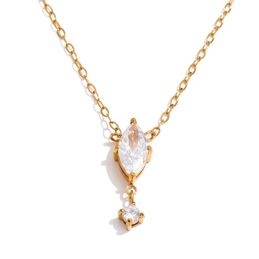 Collar Vanessa brillante con circonita y gota de agua