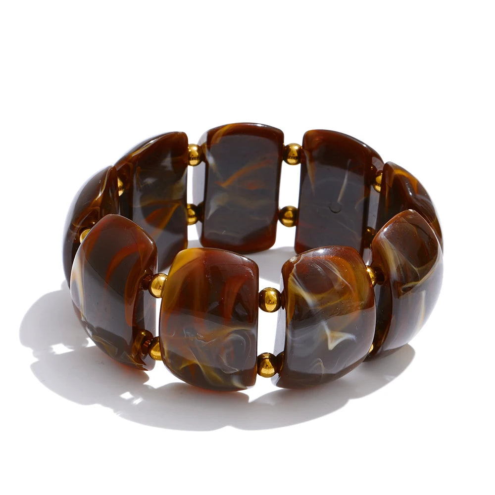 Pulsera ancha 5 colores de acero inoxidable