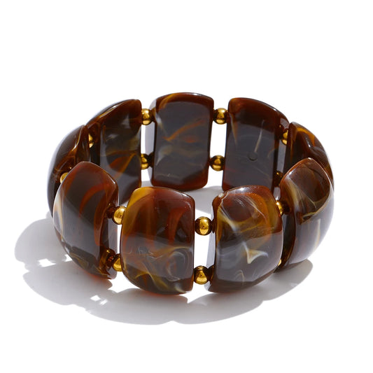 Pulsera ancha 5 colores de acero inoxidable