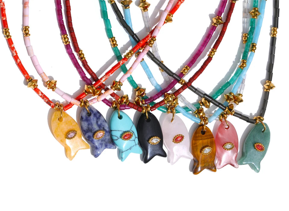 Collar de ágata aventurina natural