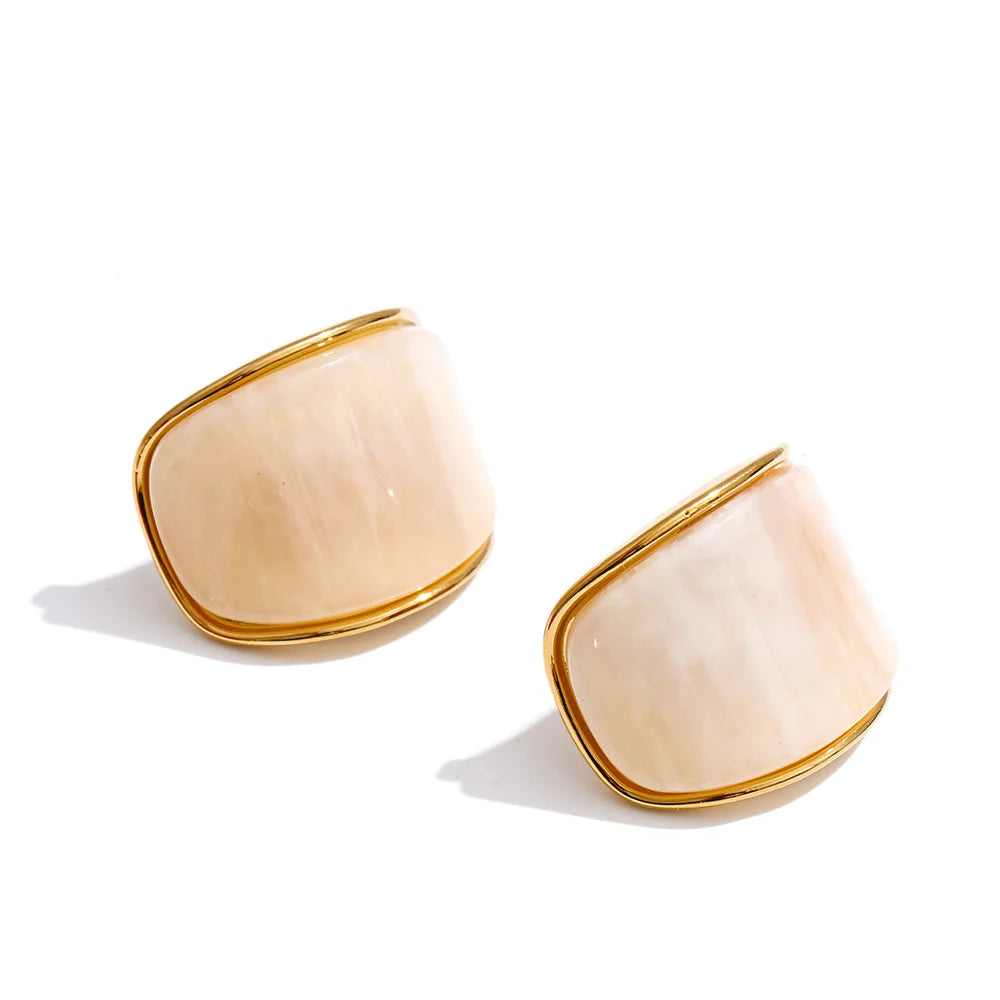 Pendientes Marbber en 4 colores chapados en oro