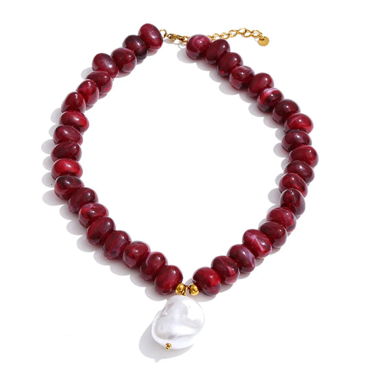 Collar Kevy hecho a mano multicolor de resina 5 colores