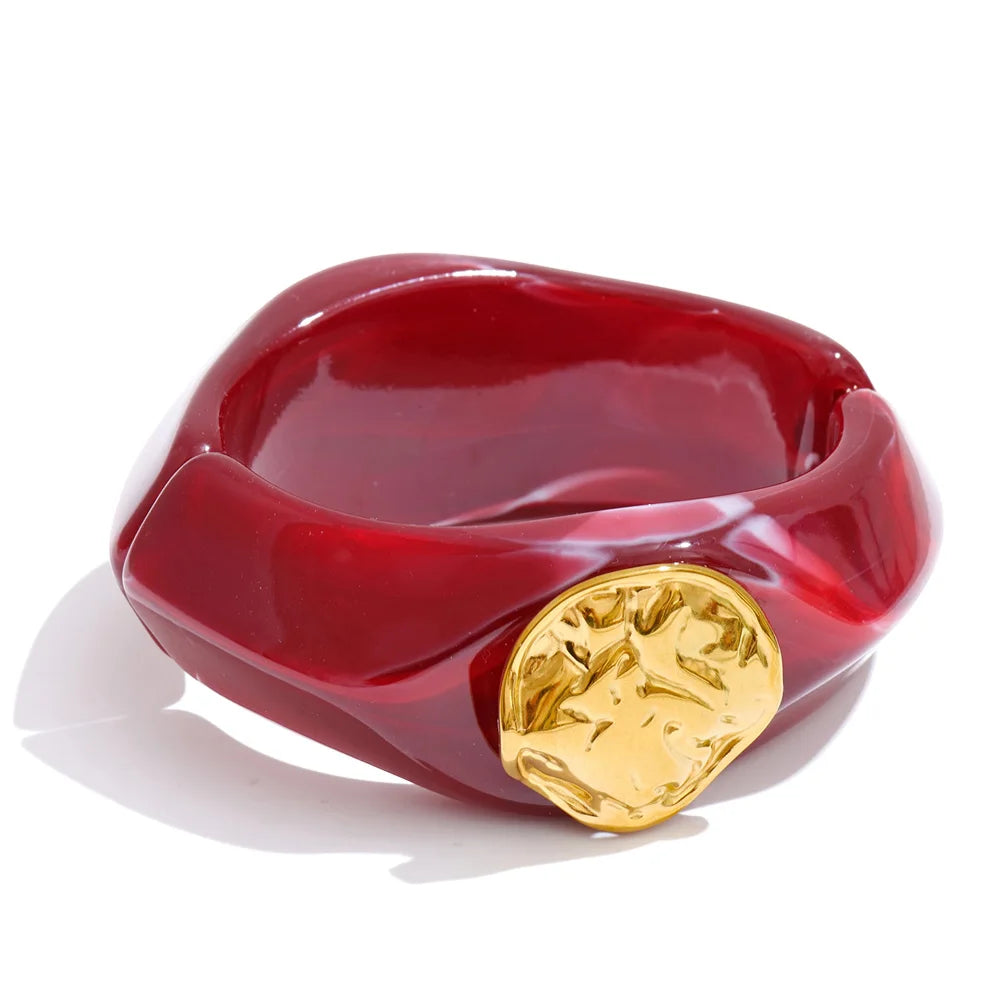 Pulsera Pat ancha de resina varios colores