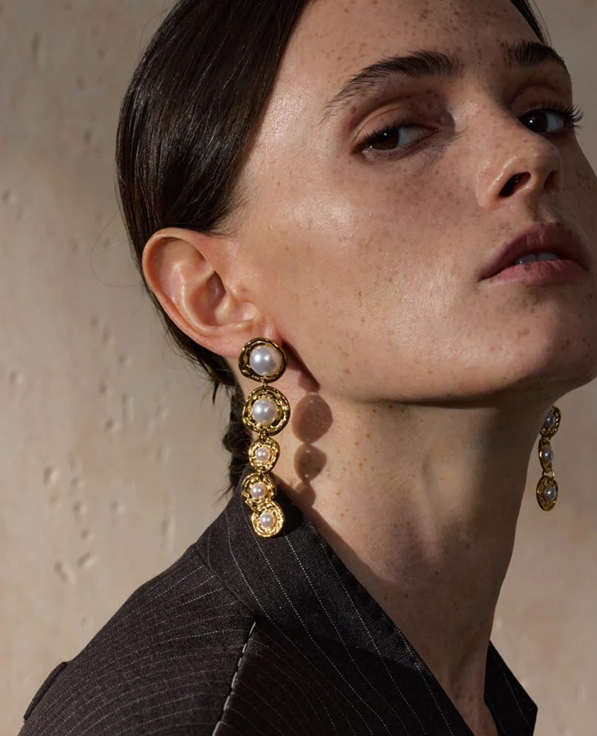 Pendientes Clara con perlas