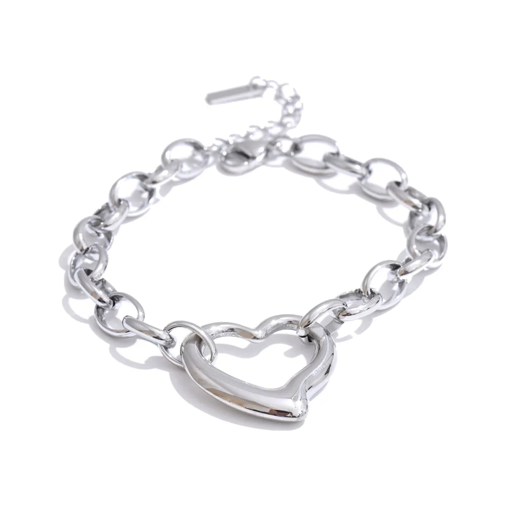 Pulsera de cadena de amor con corazón hueco
