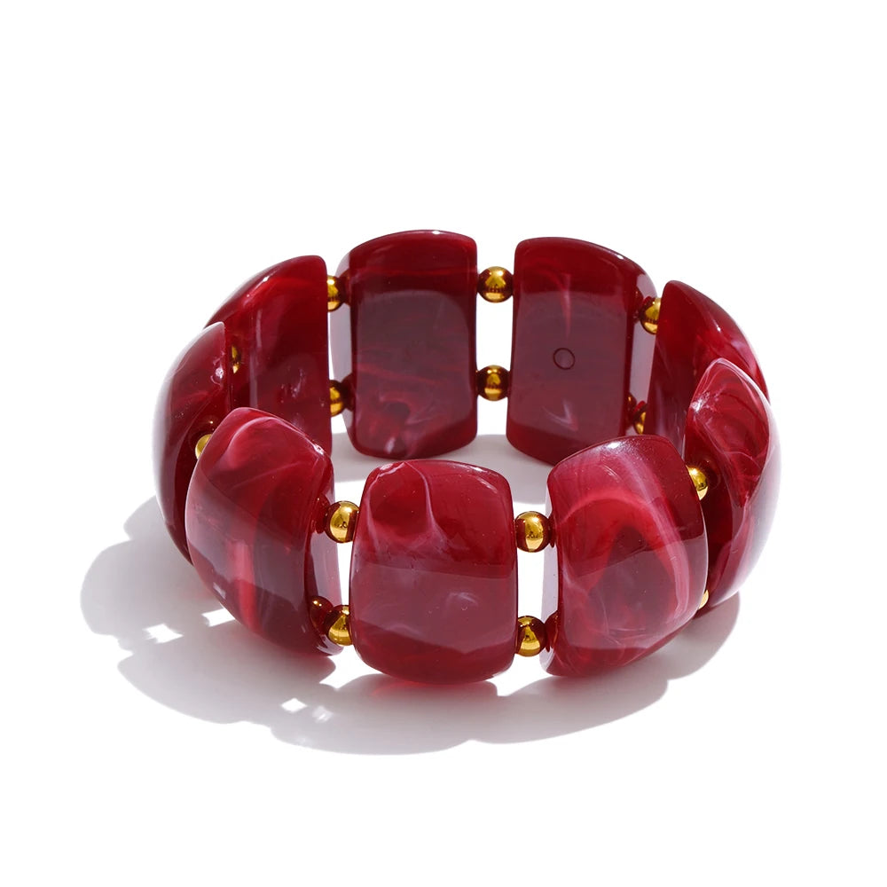 Pulsera ancha 5 colores de acero inoxidable