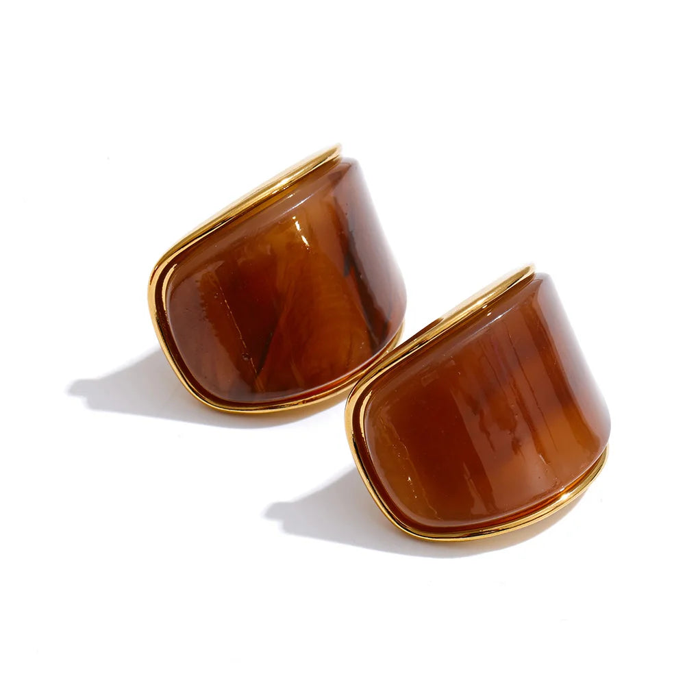 Pendientes Marbber en 4 colores chapados en oro