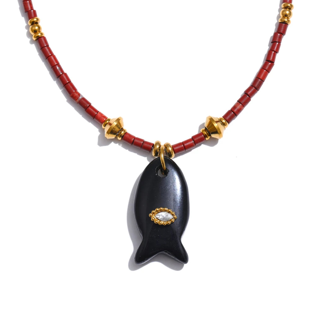 Collar de ágata aventurina natural