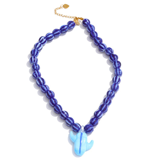 Colgante de cactus con cuentas de cerámica