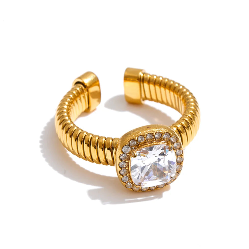 Anillo Pau ajustable chapado en oro PVD de 18 quilates