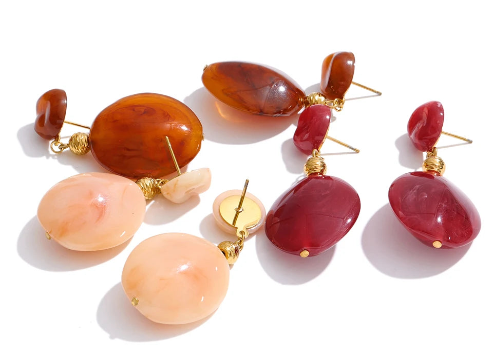 Pendientes Fenty redondos de resina en 3 colores