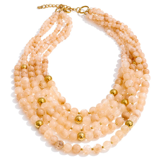 Collar Diana en capas con baño de oro pvd