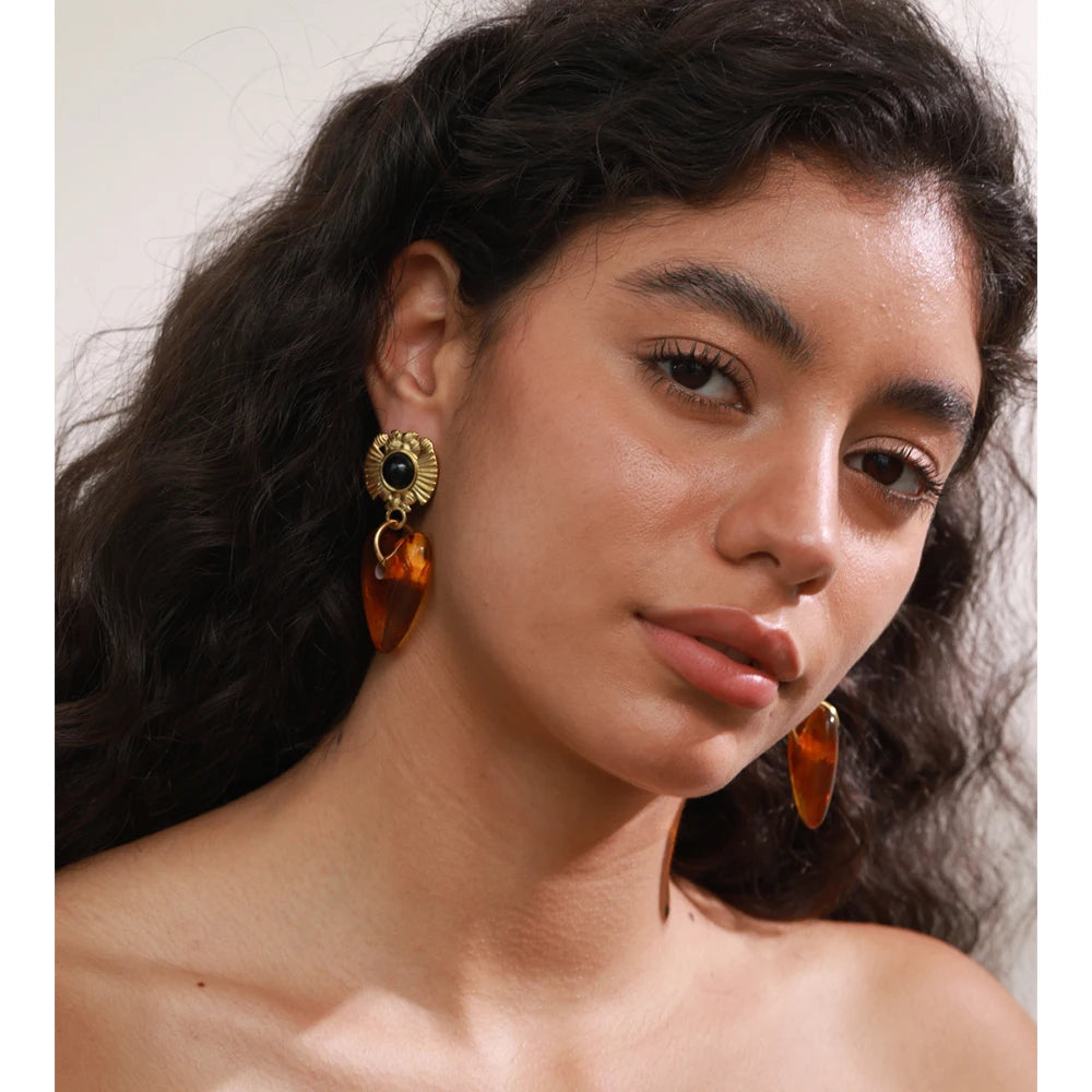 Nuevos pendientes de resina ámbar en 2 modelos