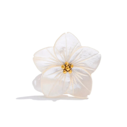 Anillo Luca abierto con diseño de flor