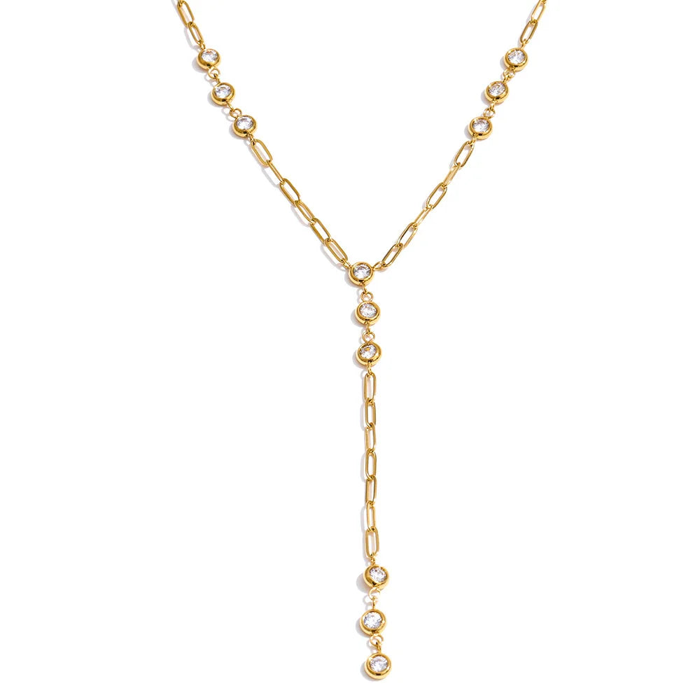 Collar Claudia con circonita cúbica de acero inoxidable