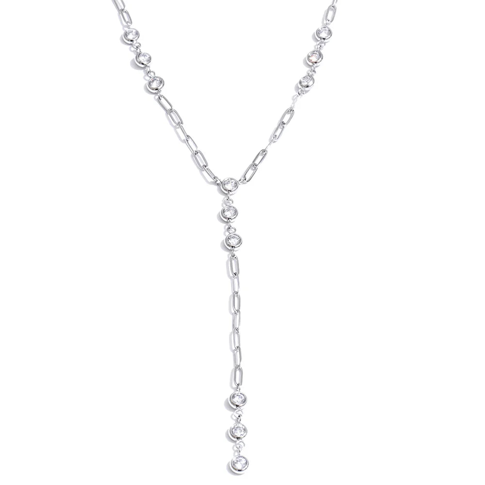 Collar Claudia con circonita cúbica de acero inoxidable