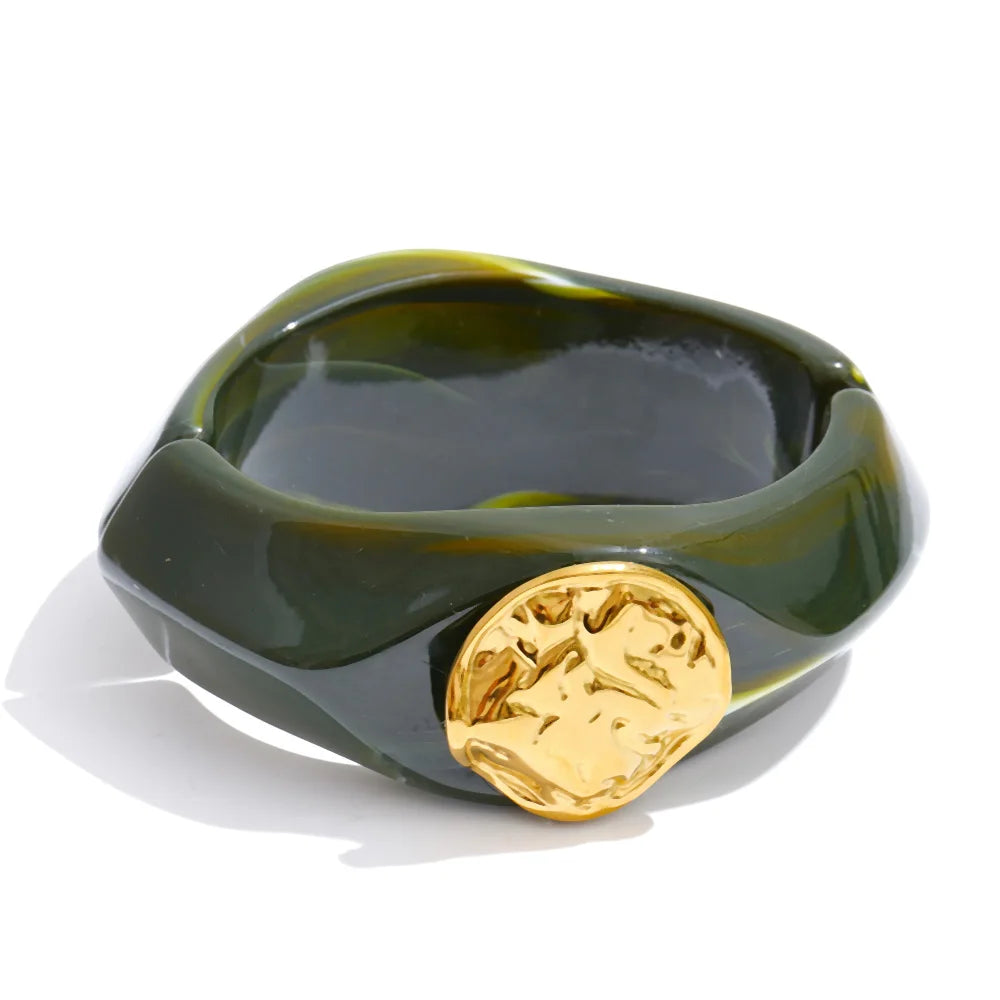 Pulsera Pat ancha de resina varios colores