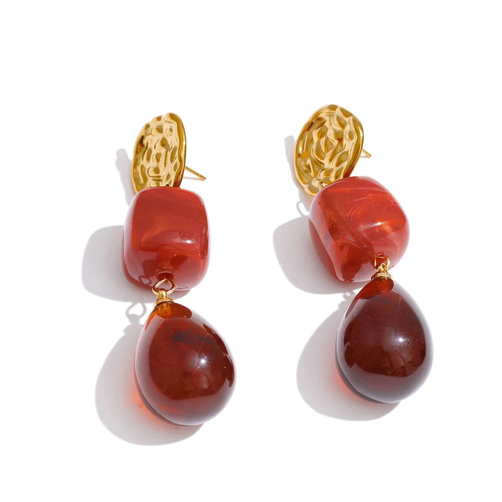 Pendientes colgantes de resina hechos a mano