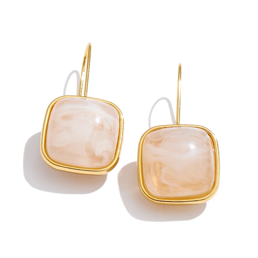 Pendientes Marbber de resina de acero inoxidable