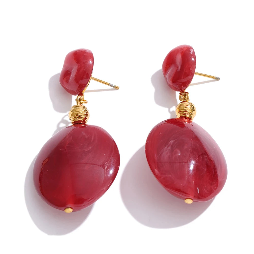 Pendientes Fenty redondos de resina en 3 colores