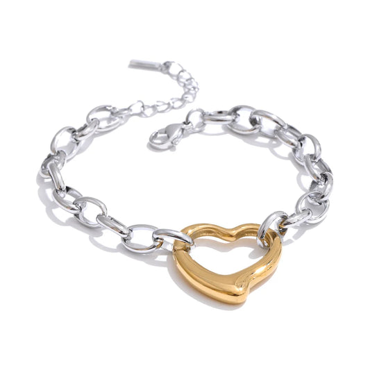 Pulsera de cadena de amor con corazón hueco