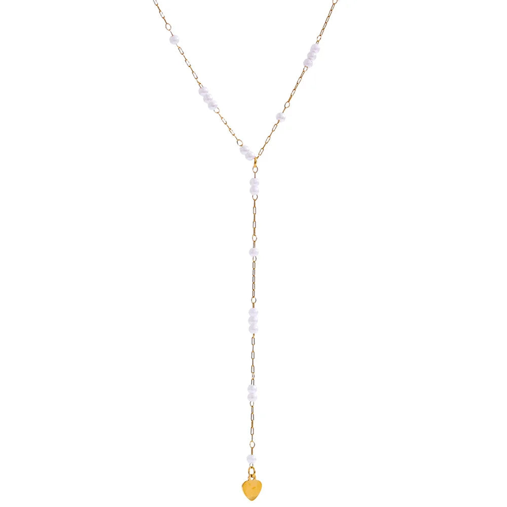 Collar Melanie con perlas y acero inoxidable