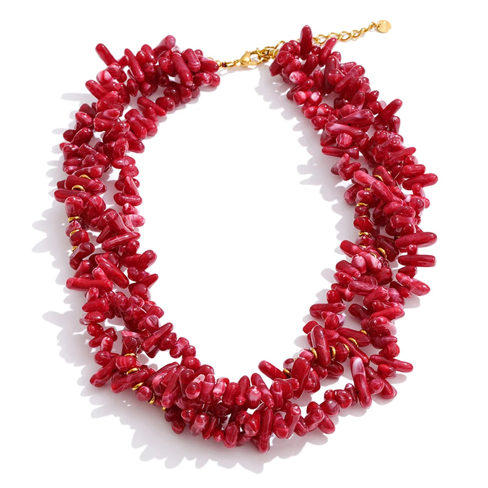 Collar Boho hecho a mano de resina 4 colores