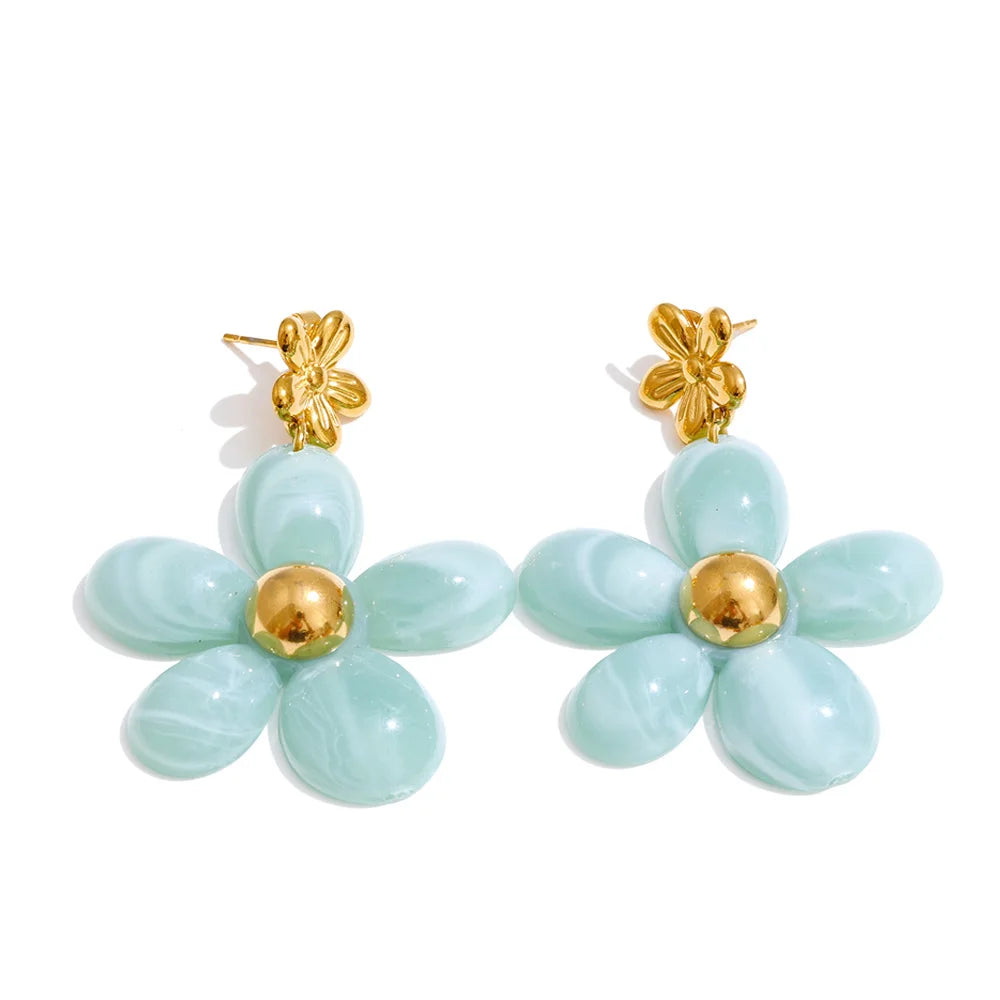 Pendientes Cian 3 colores de resina