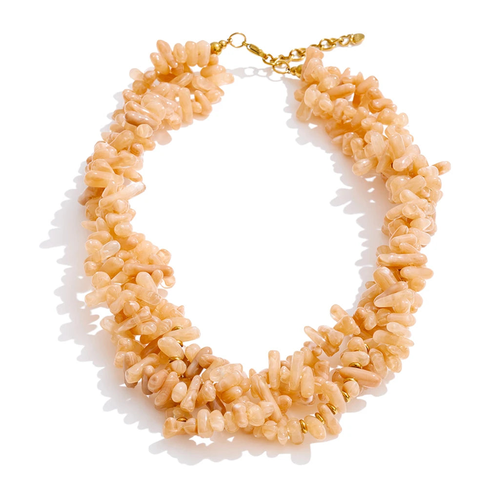 Collar Boho hecho a mano de resina 4 colores