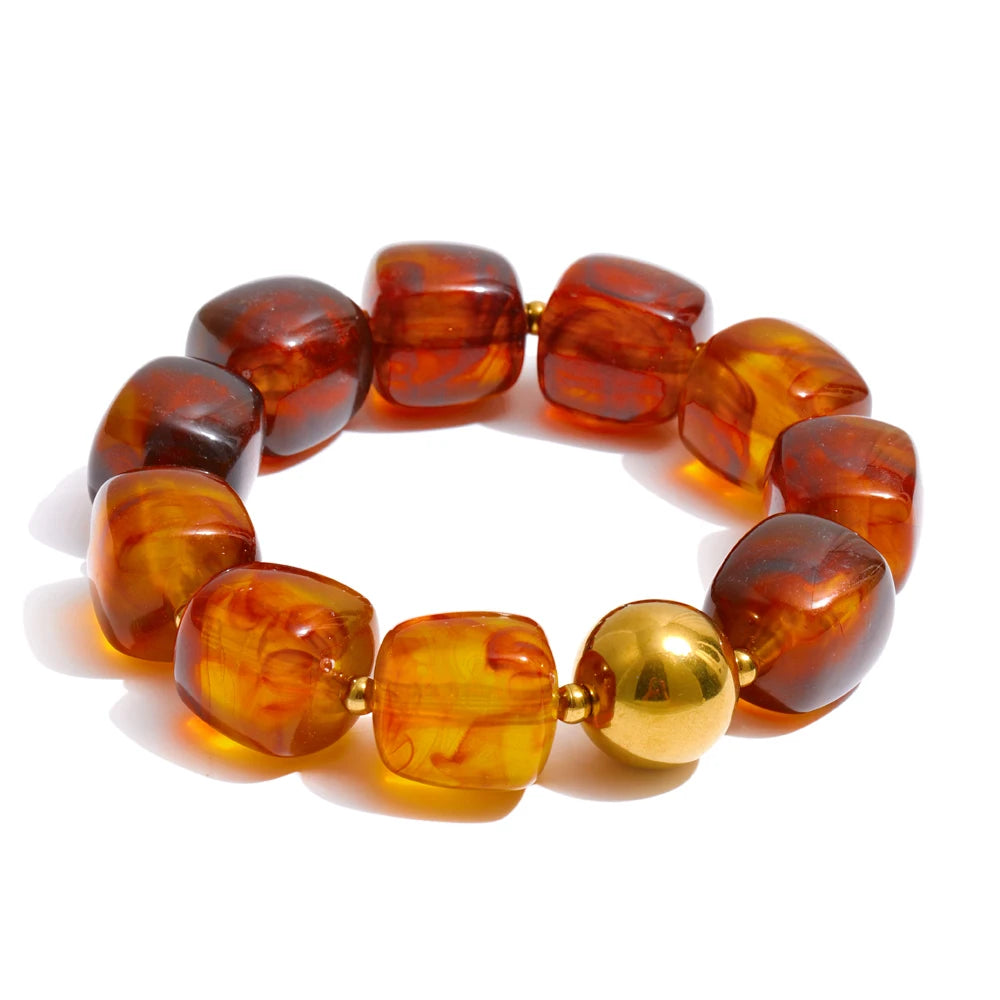 Pulsera Alma marina en 4 colores cuadradas de acrílico