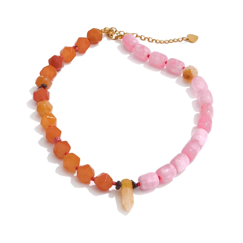 Collar de joyería hecho a mano con piedra natural