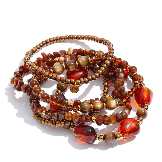 Pulsera de capas de acero inoxidable hecho a mano