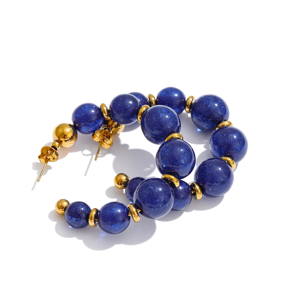 Pendientes de aro de resina estilo francés