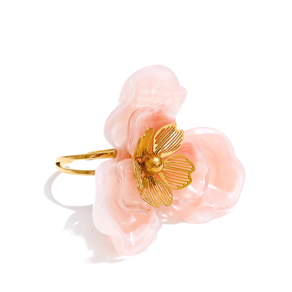 Anillo Flor de resina ajustable