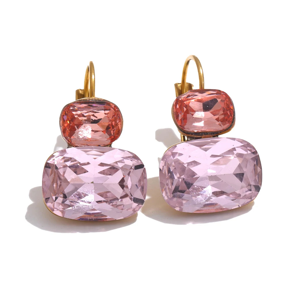 Pendientes Emma de cristal con forma de caramelo en 3 colores