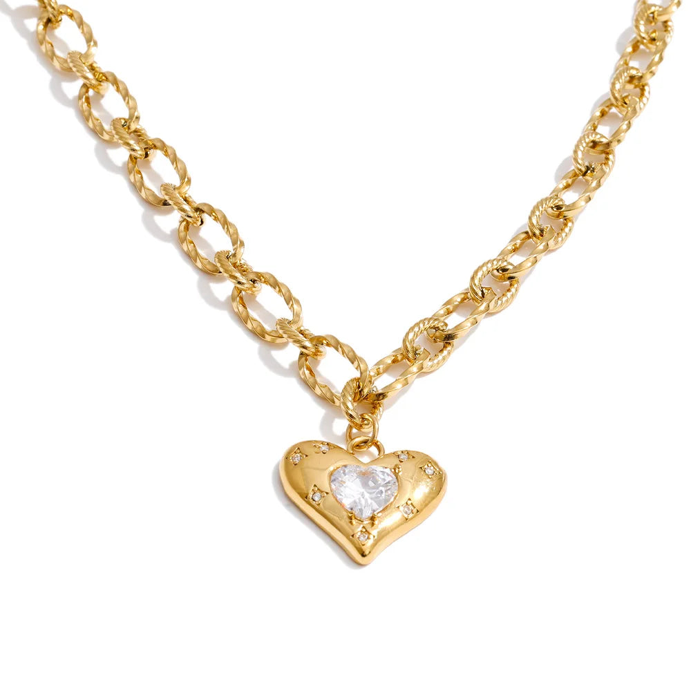 Collar con colgante de circonita brillante de alta calidad