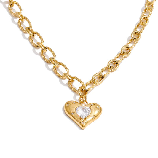 Collar con colgante de circonita brillante de alta calidad