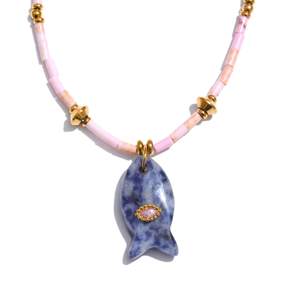 Collar de ágata aventurina natural