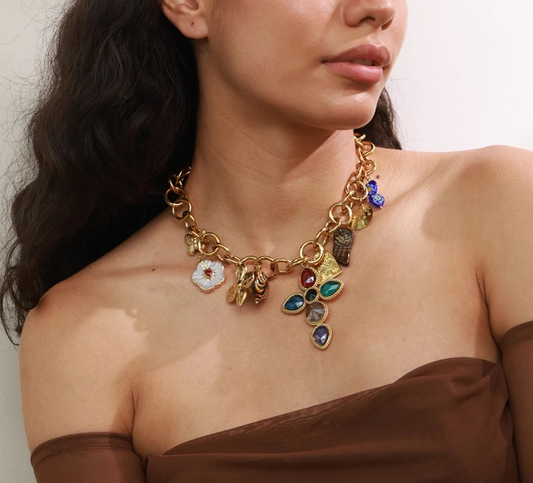 Collar premium de cruz y circonita de acero inoxidable