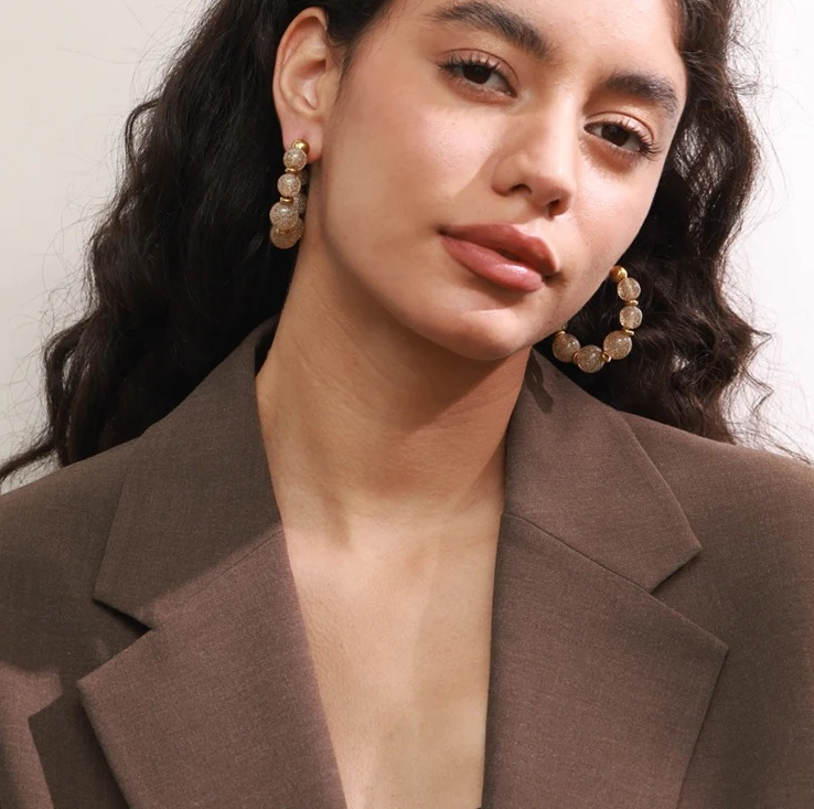 Pendientes de aro de resina estilo francés