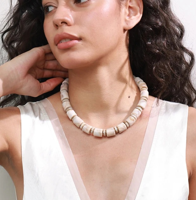 Collar llamativo de acero inoxidable 3 colores