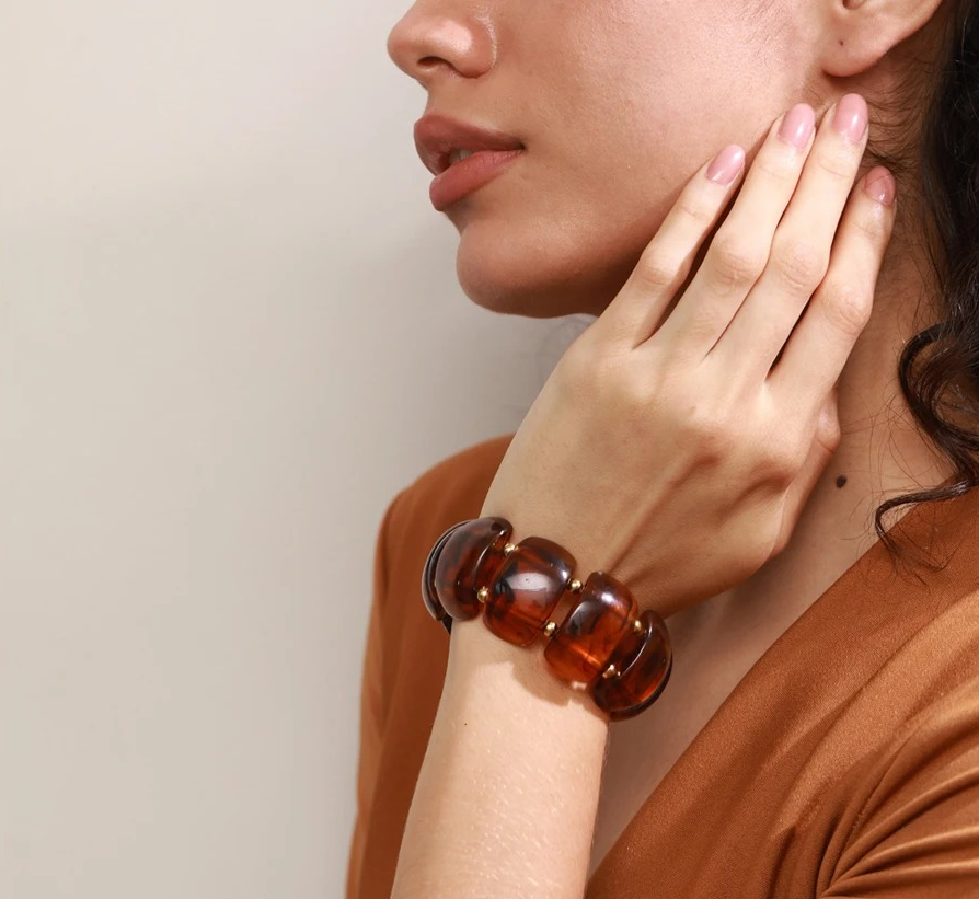 Pulsera ancha 5 colores de acero inoxidable