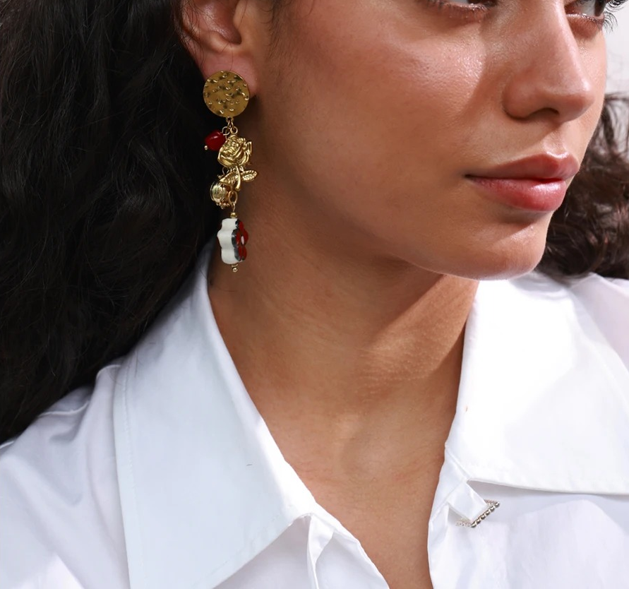 Pendientes Mabel de acero inoxidable con esmalte